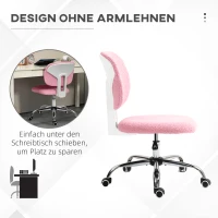 Vinsetto Bürostuhl Computerstuhl drehbar, höhenverstellbar, 48 cm x 53 cm x 80-90 cm, Rosa(m-6)