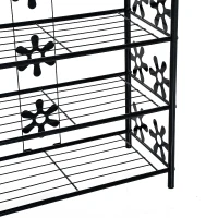 HOMCOM Shoe Rack, Plant Stand, Flower Rack, Freestanding Shelf, Stand, 4 Tiers, Metal, 59.5 x 30 x 92 cm, Black(m-4)
