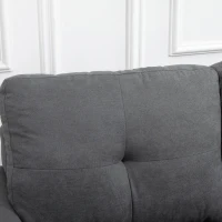 HOMCOM Scandi-style corner sofa, button-tufted, solid wood, linen-look, gray(m-4)