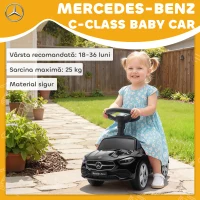 AIYAPLAY Mașinuță Electrică pentru Copii Licență Mercedes Benz cu Claxon și Spațiu Portaoggetti, 65x28x39 cm, Negru(m-4)