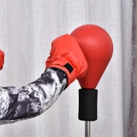 HOMCOM Punching Ball Set, Boxing Training Set, 136-154 cm Height Adjustable, with 1 Pair of Gloves, Suitable for Pros and Beginners(m-4)