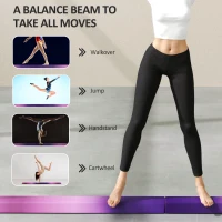 SPORTNOW 7.7ft Folding Gymnastics Beam, Floor Balance Beam for Kids with Anti-Slip Base, Gymnastics Equipment for Home, Purple(m-7)