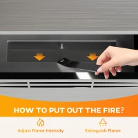 HOMCOM Stainless Steel Bioethanol Fire - Silver Tone(m-5)