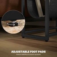 HOMCOM Narrow Side Table, End Table with 3-Tier Storage, V-Shaped Magazine Holder for Living Room, Bedroom, 43 x 18 x 56 cm, Ru(m-6)