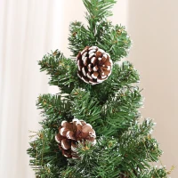 HOMCOM 180 cm Artificial Christmas Tree Slim with Foldable Steel Stand, 618 Tips, Green(m-4)