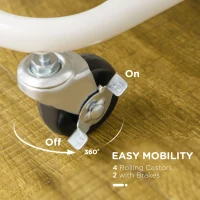 HOMCOM Three-Tier Home Trolley, with Handle and Wheels - White(m-5)