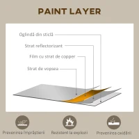 Homcom Oglinda Arcuita cu Cadrul Metalic – Design Modern(m-5)