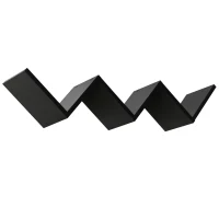 HOMCOM Floating wall shelves - contemporary V design - fixing kit included - black particleboard(m-5)