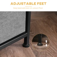 HOMCOM Chest of Five Fabric Drawers - Grey(m-6)