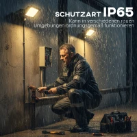 HOMCOM 50W lampa robocza, regulowana, 3 tryby, aluminium, wielofunkcyjna, czarny(m-6)