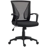 HOMCOM Office chair desk chair with breathable mesh seat and back adjustable height 62 x 60 x 92-102 cm black(m-6)