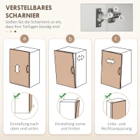 HOMCOM Kitchen cabinet, buffet, 3 drawers, 3 shelves, lots of storage, 89 x 39.5 x 168 cm, White(m-4)