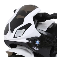 HOMCOM Elektro Kindermotorrad BMW S1000RR Elektromotorrad mit Musik, Scheinwerfer, Kinder Elektro Motorrad für Kinder von 18-36 Monaten Schwarz(m-9)