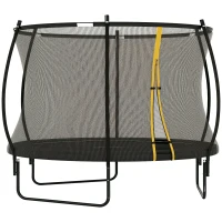 SPORTNOW 10ft Outdoor Trampoline with Enclosure Net, Spring Cover, Black(m-10)