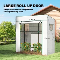 Outsunny PE Cover Walk-in Outdoor Greenhouse, White(m-5)