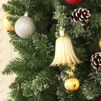 HOMCOM 180 cm Artificial Christmas Tree Slim with Foldable Steel Stand, 618 Tips, Green(m-5)