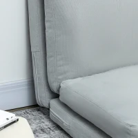 HOMCOM Lazy sofa convertible loveseat foldable in 4 sections, load 240 kg, 137.5 x 85.5 x 74 cm, light gray(m-5)