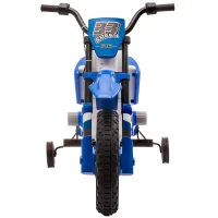 HOMCOM Kindermotorrad, Elektromotorrad, 45 Min Fahrzeit, mit Stützrädern, ab 3 Jahren, blau+weiß, 106,5 x 51,5 x 68cm(m-10)