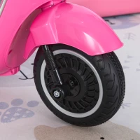 HOMCOM Elektro-Motorrad für Kinder mit MP3-Musik, Scheinwerfern, 3-6 Jahre, Kunstleder, Metall, 108 x 49 x 75 cm, Rosa(m-14)