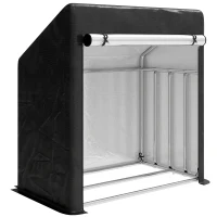 Outsunny Portalegna da Esterno in Acciaio Rinforzato con Copertura Impermeabile, 100x60x110 cm, Nero(m-1)