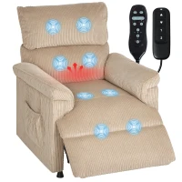 HOMCOM Corduroy Electric Massage Recliner - Brown(m-10)
