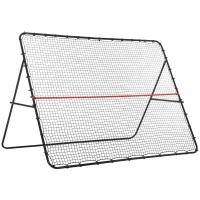 SPORTNOW Foldable football rebound net rebounder for football training multi-sport adjustable-angle, black(m-6)