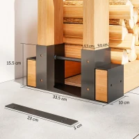 Outsunny 2-Pack Indoor Firewood Rack 33.5 x 10 x 15.5 cm Firewood Rack with Adjustable Length, Metal, Black(m-3)
