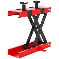 HOMCOM Motorcycle Jack, Scissor Motorcycle Lift Table, 9.5-40 cm Lifting Height 500 kg Capacity, 45 x 15 x 9.5-40 cm, Red(m-7)