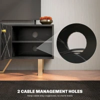 HOMCOM TV Stand Cabinet for TVs up to 50 Inches, TV Unit with Storage Shelves and Cupboard for Living Room, Black Marble Tone(m-6)