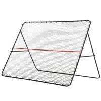 SPORTNOW Foldable football rebound net rebounder for football training multi-sport adjustable-angle, black(m-7)