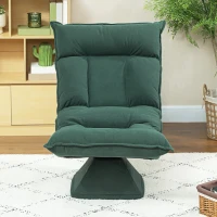 HOMCOM Floor armchair with 5-position adjustable backrest, swivel, modern upholstered chair, Green(m-4)