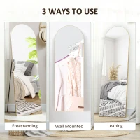HOMCOM 150cm Arched Full Length Mirror - Gold Tone(m-6)