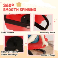 AIYAPLAY Flower-Shaped Sensory Spinning Chair with Non-Slip Base for Balance/Coordination, Red(m-6)