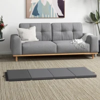 HOMCOM Tappetino da Ginnastica Pieghevole, Materassino Fitness Spesso 5 cm e Antiscivolo, 180x80x5 cm, Grigio(m-7)