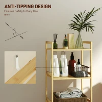 HOMCOM Three-Tier Bamboo Adjustable Shelf Storage Unit(m-6)