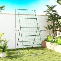 Outsunny Suport Metalic de Grădină în Forma de A cu Plasă de Susținere, 101x133x227 cm, Verde(m-3)