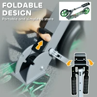 AIYAPLAY Foldable Kids Scooter with Adjustable Handlebar, 200mm Big Wheel, Rear Fender Brake, for Ages 6-12 Years, Green(m-7)