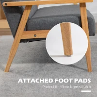 HOMCOM 3 Seater Sofa Modern Linen Fabric Upholstery Tufted Couch with Rubberwood Legs for Living Room and Kitchen, 155cm, Dark Grey(m-6)