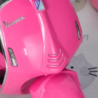 HOMCOM Elektro-Motorrad für Kinder mit MP3-Musik, Scheinwerfern, 3-6 Jahre, Kunstleder, Metall, 108 x 49 x 75 cm, Rosa(m-13)