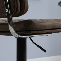 HOMCOM Set of 2 Button-Tufted Vintage Bar Stools - Swivel, Adjustable - Footrest - Brown PU(m-5)