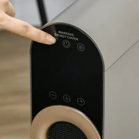 HOMCOM Chauffage soufflant oscillant 1100/2200 W - mini radiateur céramique PTC - télécommande incluse - chauffage d'appoint noir(m-12)