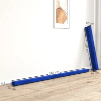 SPORTNOW 240 cm Folding Gymnastics Beam in Velour, Balance Beam with Non-Slip Base, for Children and Adults, Blue(m-3)