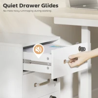 HOMCOM Three Drawer Wood-Effect Filing Cabinet - White(m-6)