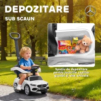 AIYAPLAY Mașină de Călărit pentru Copii 1-3 Ani Convertibilă în Cărucior cu Licență Mercedes, 91x40x83 cm, Alb(m-6)