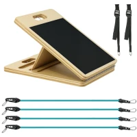 SPORTNOW Pilates Bar and Resistance Bands Set with Adjustable Incline Board, Blue Training Equipment(m-7)