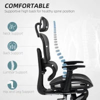 HOMCOM Multi-Adjustable Mesh Office Chair - Black(m-4)