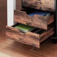 HOMCOM Five-Drawer Filing Cabinet - Rustic Brown(m-9)