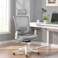 HOMCOM Chaise de bureau ergonomique et respirante avec soutien lombaire dynamique 4D, 64.5x62.5x112-122 cm, Multicolore(m-2)