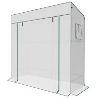 Outsunny PE Cover Walk-in Outdoor Greenhouse, White(m-11)