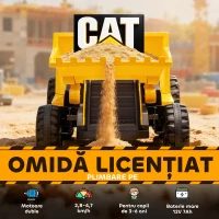 AIYAPLAY Ruspa Electrică pentru Copii 3-6 Ani Marca Oficială Caterpillar 12V cu Telecomandă, Galben(m-4)
